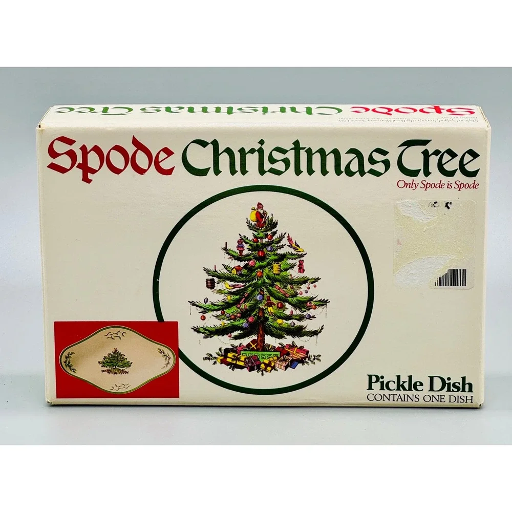 Spode Oval Christmas Tree Pickle Dish S3324 N Earthenware Serving Bowl